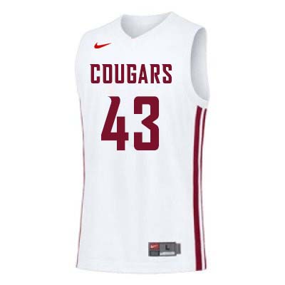 Men #43 Drick Bernstine Washington State Cougars College Basketball Jerseys Sale-White - Click Image to Close